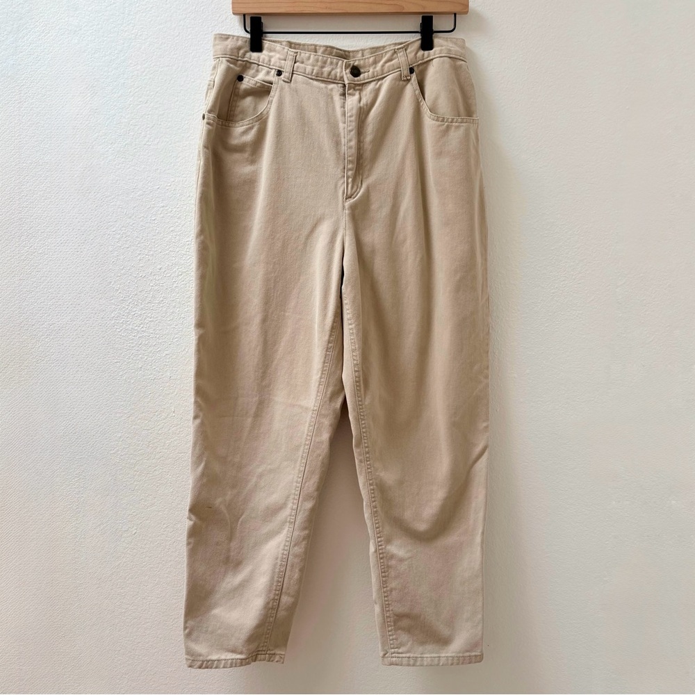 Vintage 80s 90s Liz Claiborne Beige Straight Leg High Waist Jeans